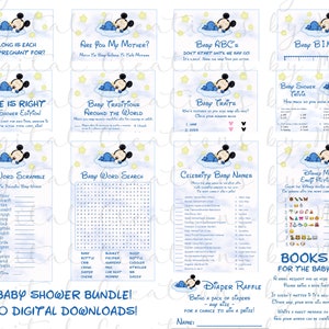 Baby Mickey Mouse Baby Shower Bundle, 30 Digital files, Instant Download, JPEG