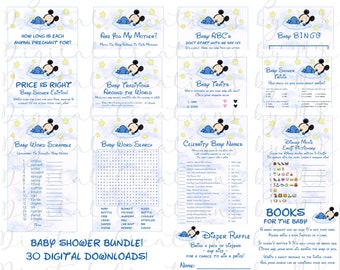 Baby Mickey Mouse Baby Shower Bundle, 30 Digital files, Instant Download, JPEG