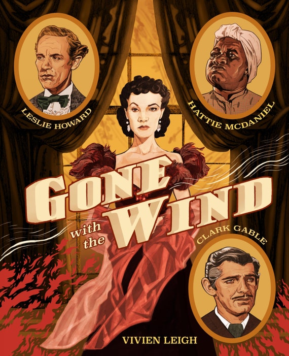 blur lindre flov Gone With the Wind Hollywood Classic Movie Art Poster Fan - Etsy