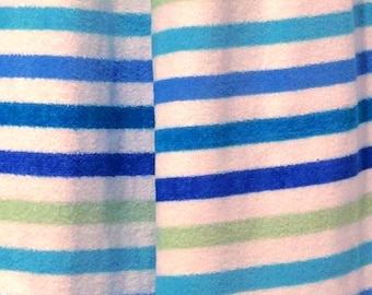 Towel Pants, Youth Large 14/16, "Shades of Blue Stripes" Fun Print, Swimmers & Swim Teams, Comfortable, Absorbent, FUN!!