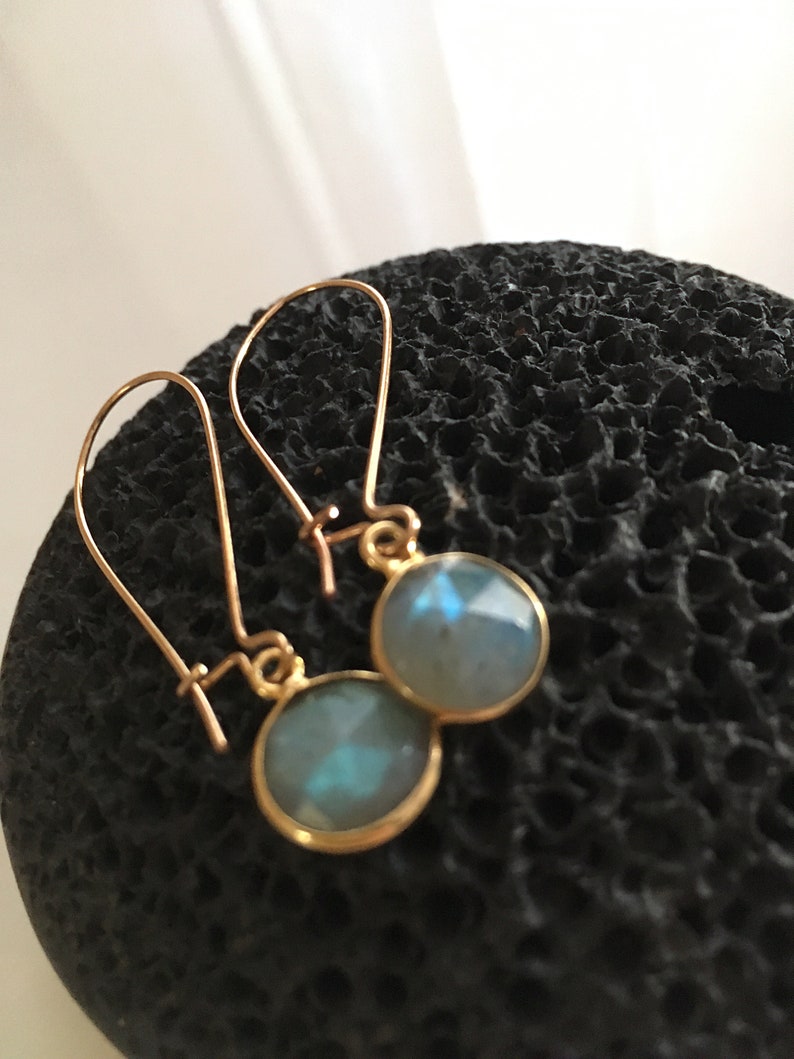 Labradorite earrings Long earrings Minimalist earrings Gold plated earrings Fashion jewellery Gift earrings Genuine gemstone Gift