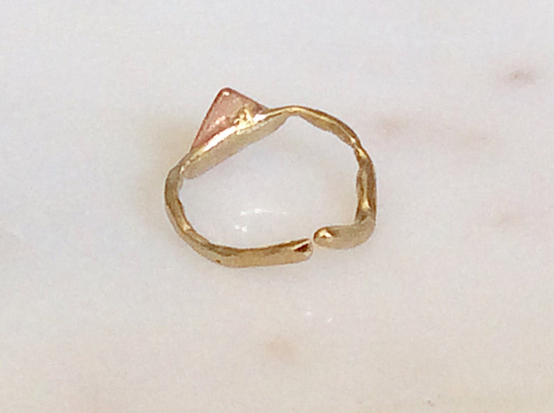 Geometric ring Stackable ring Copper ring Adjustable size ring Twig ring Brass ring Artisan ring Gift for her Mix metal ring