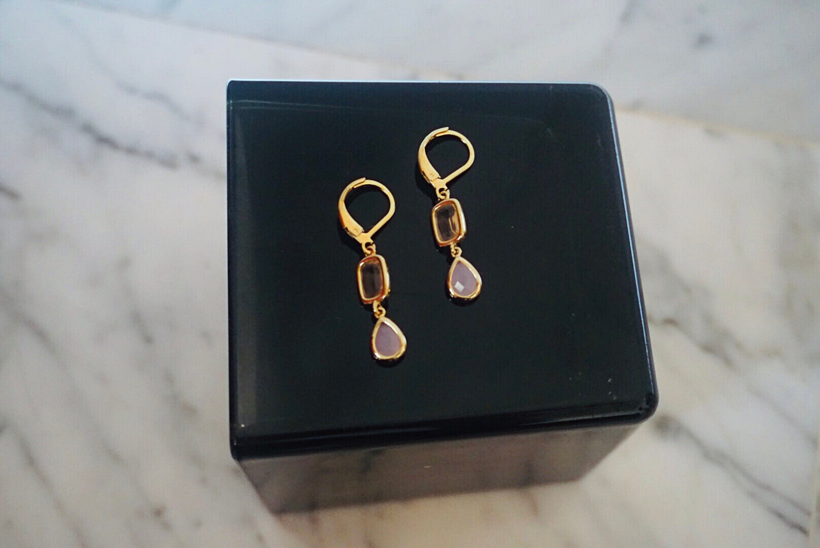 Pink Drop Earrings/ Faux Gemstone Earrings/ Pastel Pink Etsy Australia