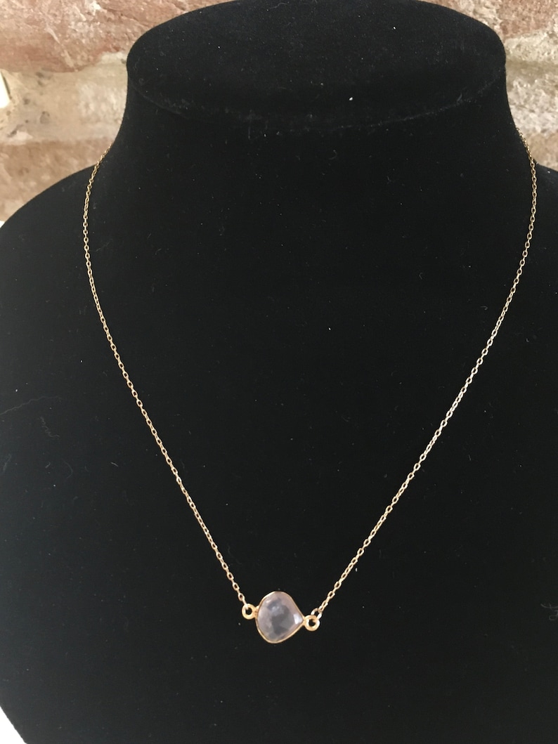 Genuine Rose Quartz Necklace/ Quartz Necklace/ Minimal - Etsy