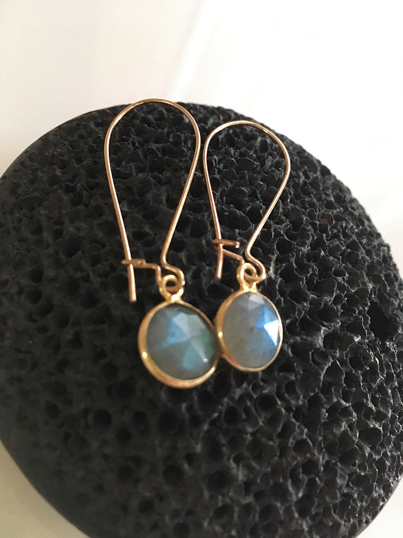 Labradorite earrings Long earrings Minimalist earrings Gold plated earrings Fashion jewellery Gift earrings Genuine gemstone Gift