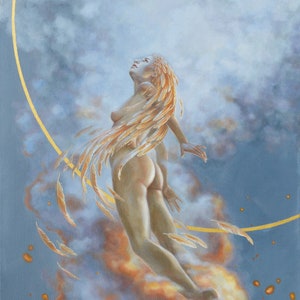 Impression sur papier (archives) « Phoenix Rising » 17 x 22 po. Papier d'art d'archives ultra-lisse par Autumn Skye