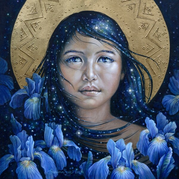 CANVAS PRINT "Indigo" 16"x20" stretched giclee print on canvas, by Autumn Skye