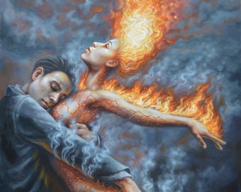 CANVAS PRINT "Tanha - The Dance of Longing" - stretched giclee print on canvas, by Autumn Skye