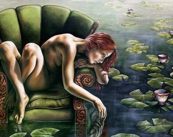 CANVAS PRINT 36"x18" Beyond the Surface, stretched giclee on canvas, by Autumn Skye
