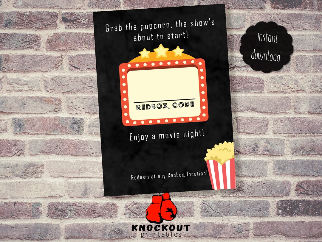 Grab the Popcorn Enjoy a Movie Night Redbox® Printable - Etsy