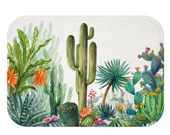 Cactus Bath Mat | Cactus Bathroom Mat | Cactus Shower Mat | Cactus Bath Rug | Cactus Bathroom Décor | Cactus Bath Décor | Cactus Bathroom