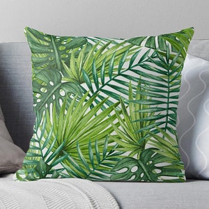 Palm Leaf Throw Pillow