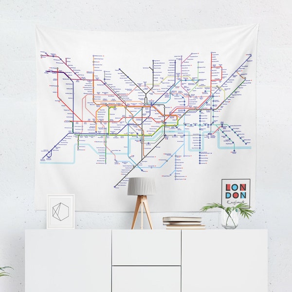London Tube Map Wall Hanging Decor Art