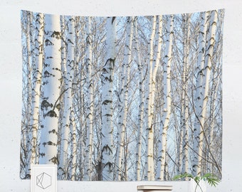 Birch Tree Tapestry Wall Hanging Art