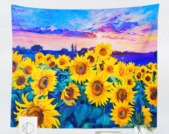 Sunflower Tapestry Wall Hanging Art