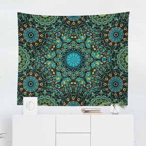 Green Tapestry Wall Hanging Decor Art