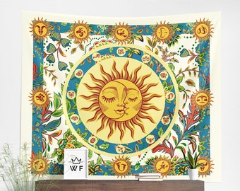 Sun Moon Tapestry Wall Hanging Art Decor