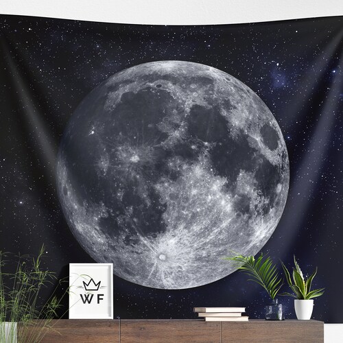 Full Moon Wall Tapestry Wall Hanging Moon Wall Art Large Etsy