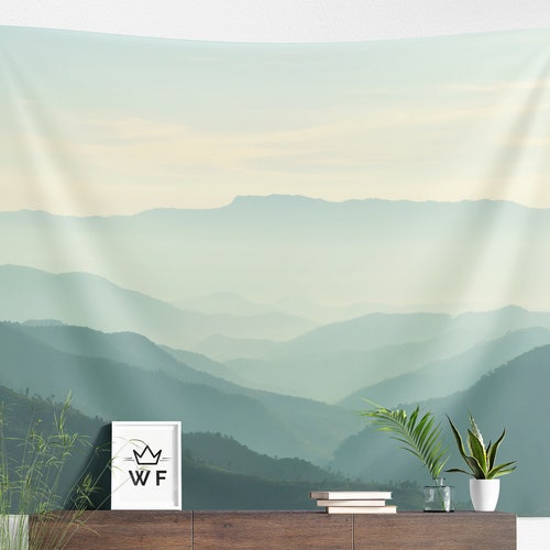 Mountain Tapestry Mountain Wall Hanging Mountain Wall Etsy