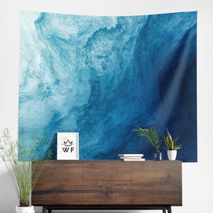 Blue Tapestry Wall Hanging Art Decor
