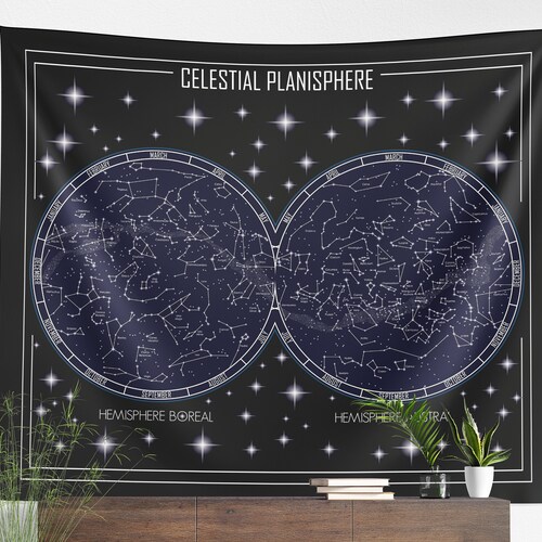 Constellation Wall Tapestry Wall Hanging Star Map Etsy