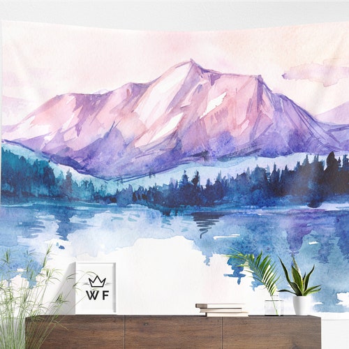 Mountain Tapestry Mountain Wall Hanging Mountain Wall Etsy