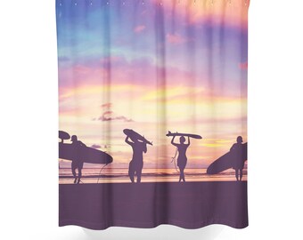 Surf Shower Curtain Etsy