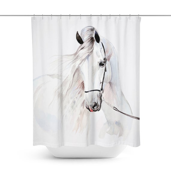 Horse Shower Curtain Horse Bath Curtain Horse Bathroom Etsy