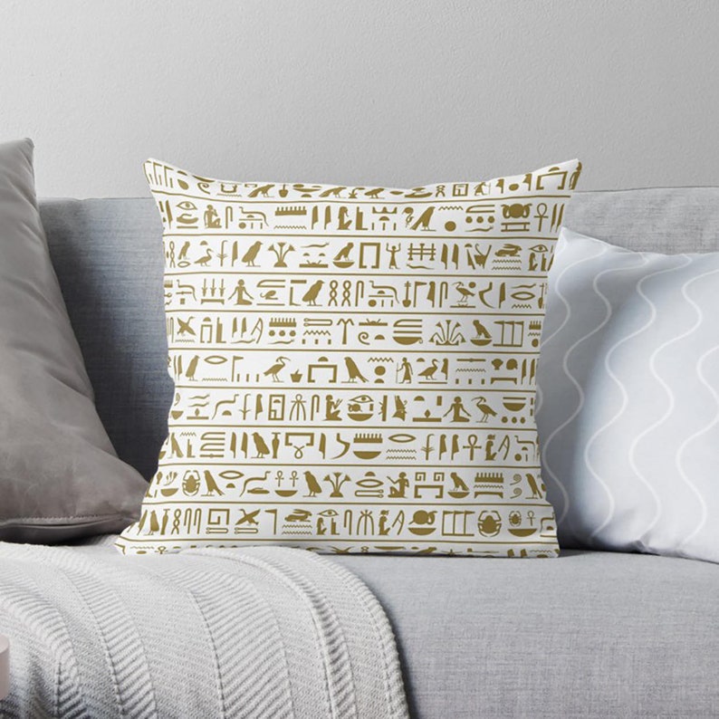 Hieroglyphics Pillow Ancient Egypt History Teacher Gift Etsy