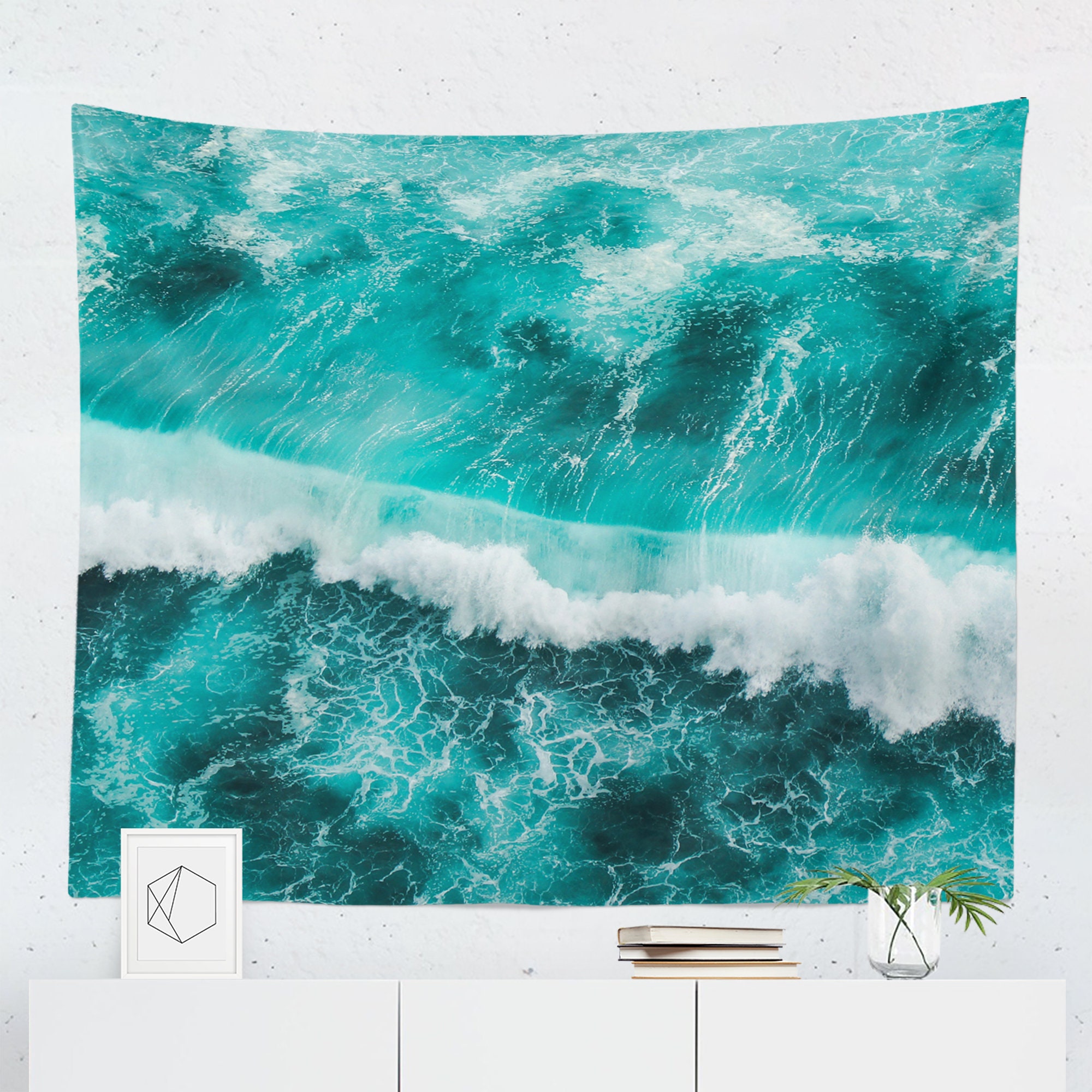 Ocean Tapestry Wave Tapestry Ocean Wall Tapestry Wave Wall Etsy