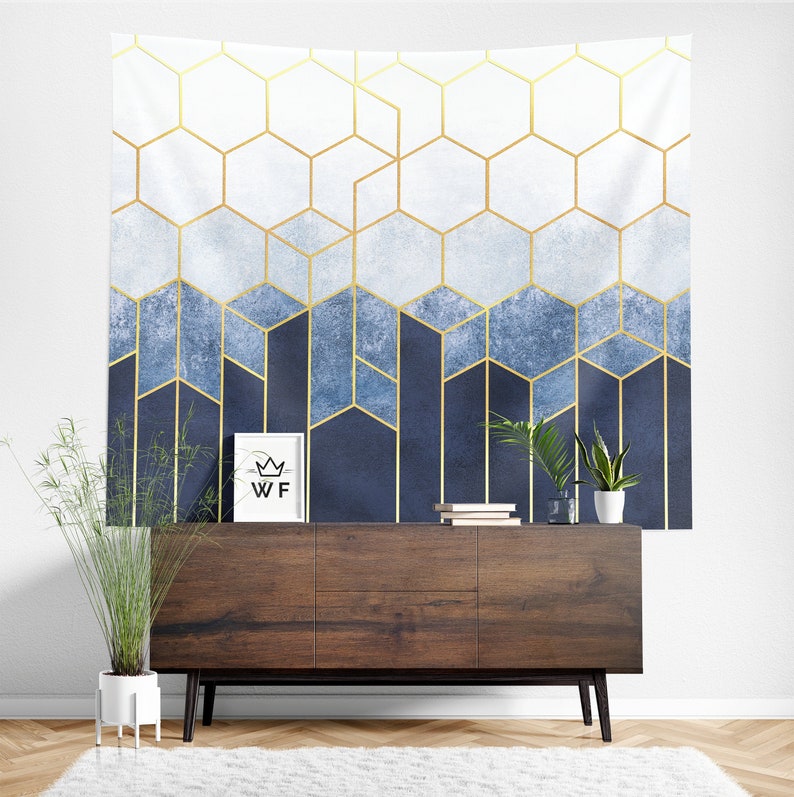 Geometric Tapestry Geometric Wall Hanging Geometric Wall Etsy