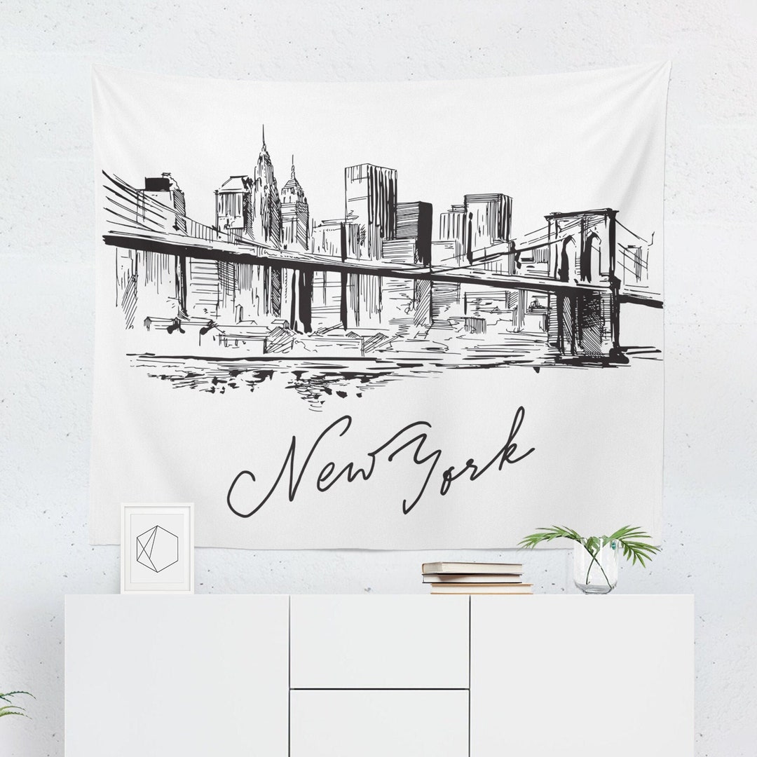 New York Tapestry New York Wall Hanging New York Wall Etsy