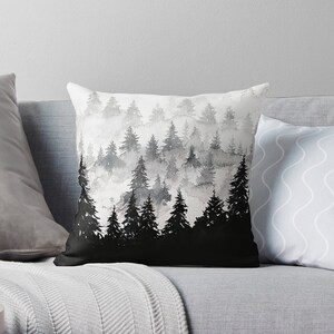 Watercolor Mountain Throw Pillow