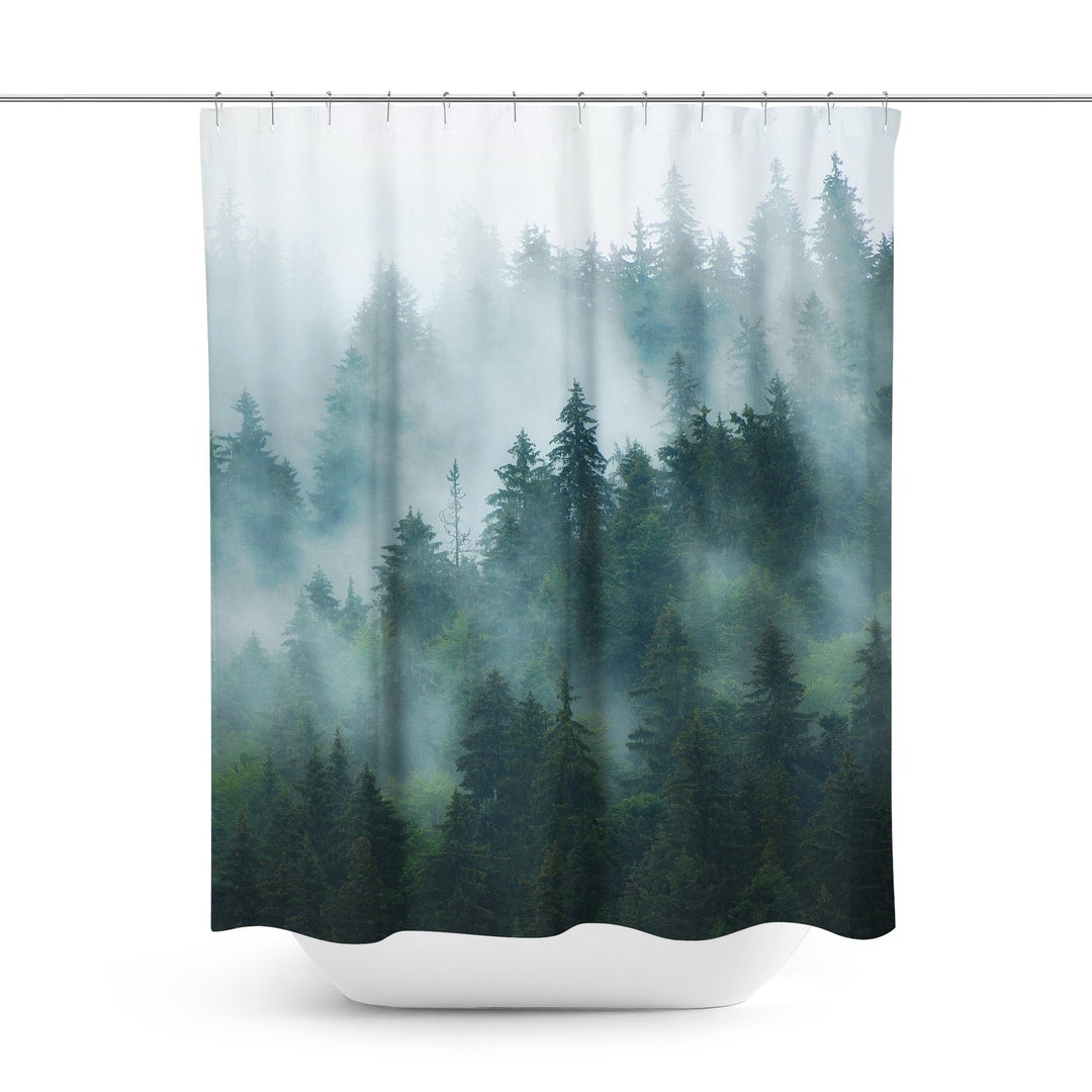 Forest Shower Curtain Forest Bath Curtain Forest Shower Etsy