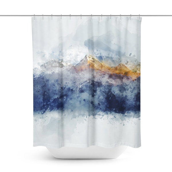 Watercolor Shower Curtain Etsy