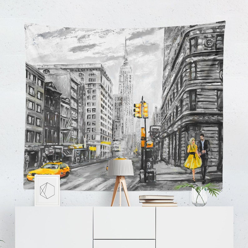 New York City Tapestry New York City Wall Hanging New York Etsy