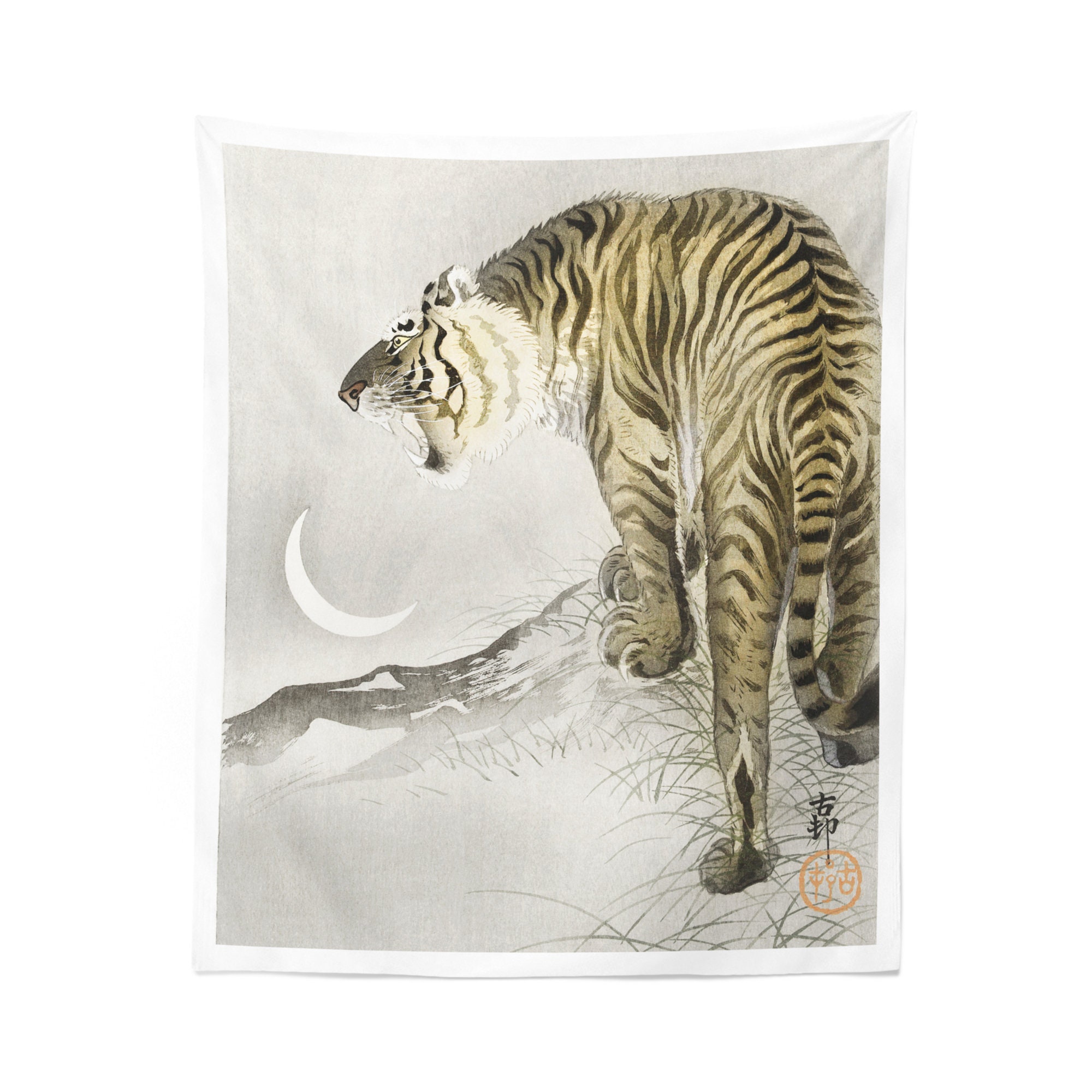 Tiger tapestry tiger wall hanging tiger wall dcor tiger  etsy