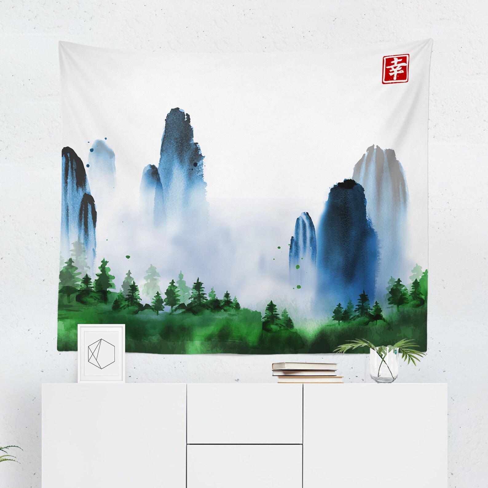 Japanese Tapestry Japanese Wall Tapestry Oriental Tapestry Etsy