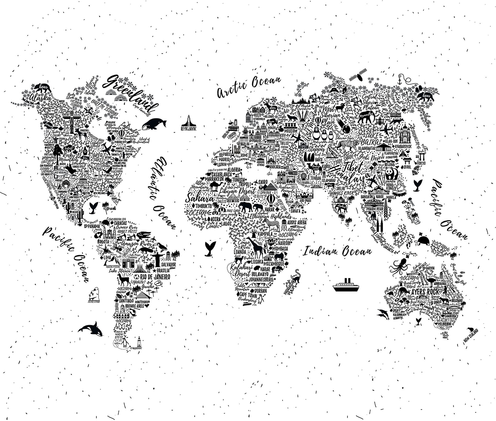 World Map Tapestry World Map Wall Art World Map Wall Etsy