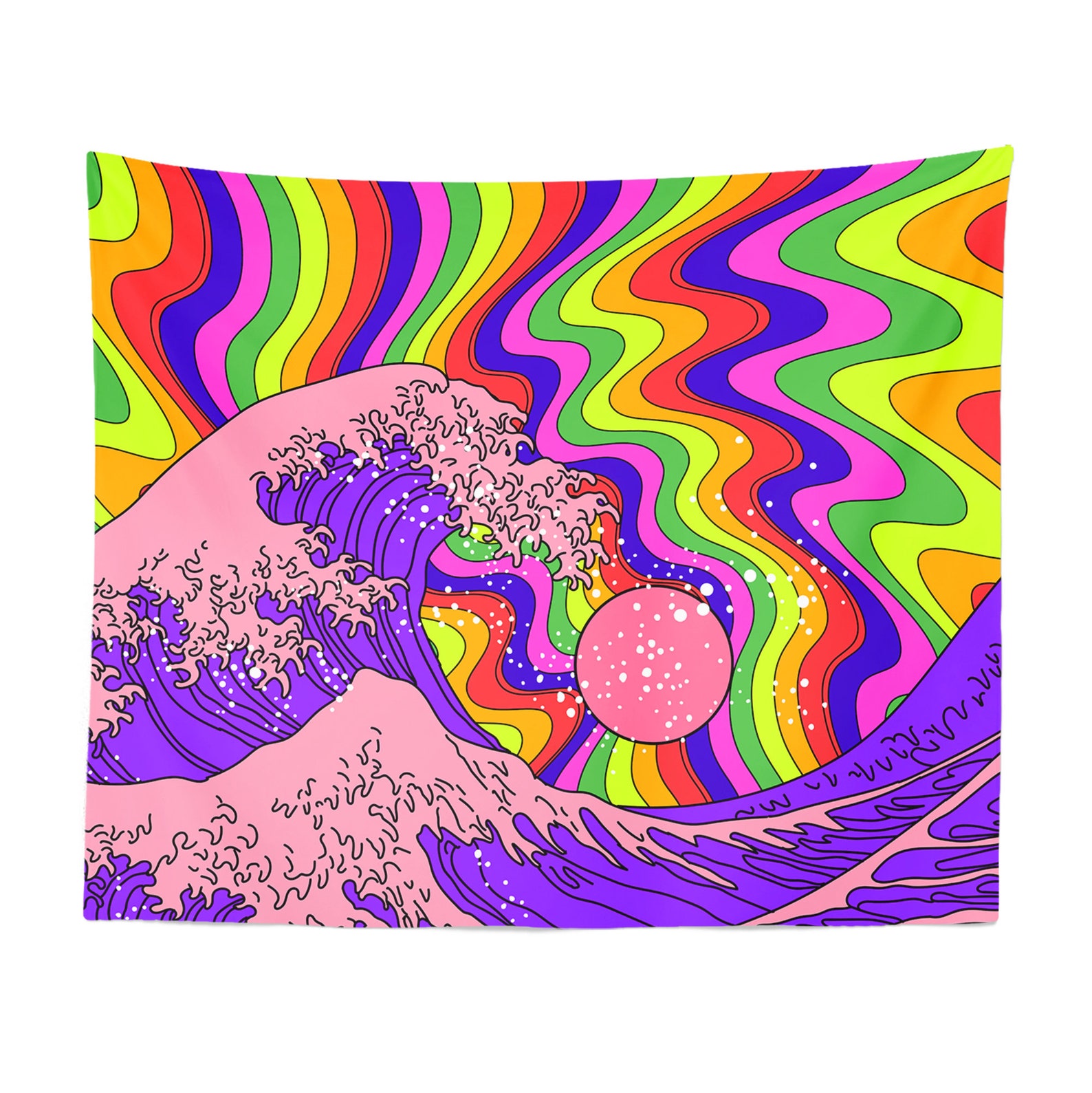 Psychedelic Tapestry Trippy Wall Art Psychedelic Wall Etsy