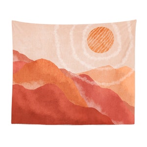 Orange Tapestry Wall Hanging Decor Art