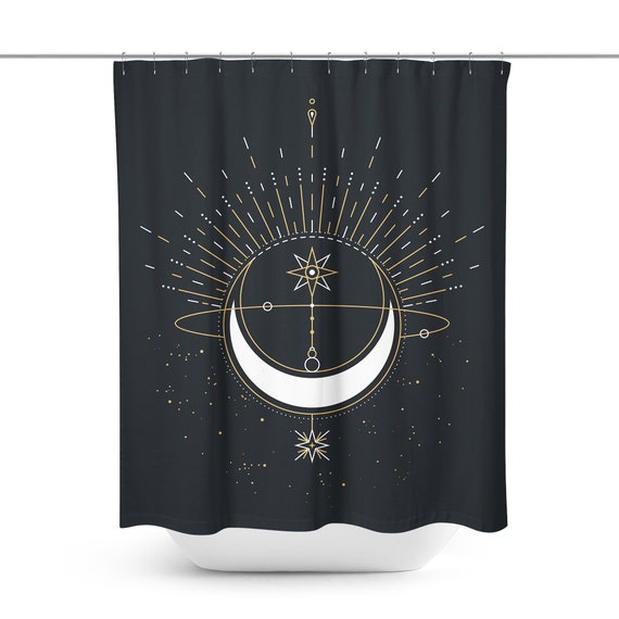 Moon Shower Curtain Moon Bath Curtain Moon Shower Décor Etsy