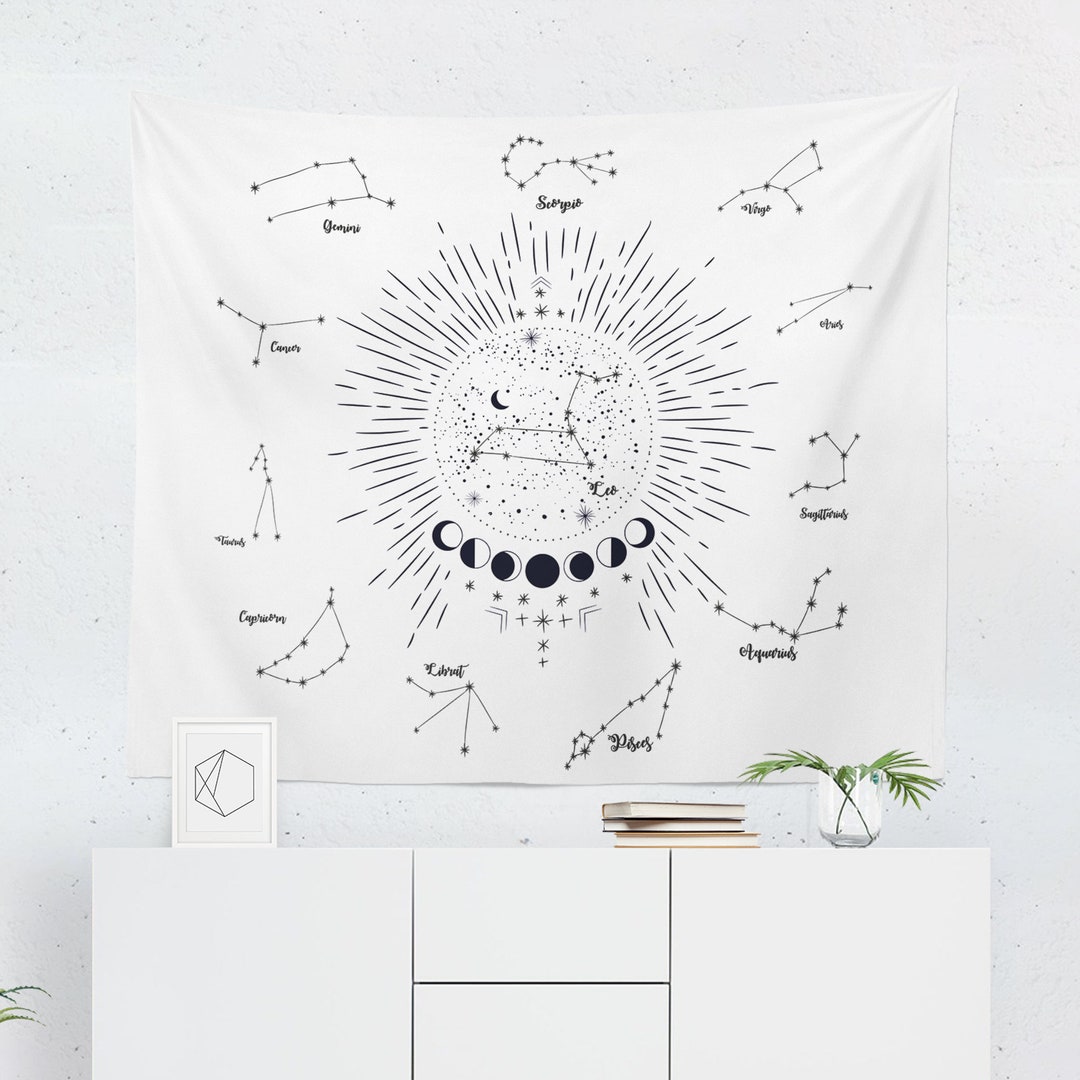 Zodiac Tapestry, Zodiac Wall Art, Zodiac Wall Tapestry, Zodiac Art