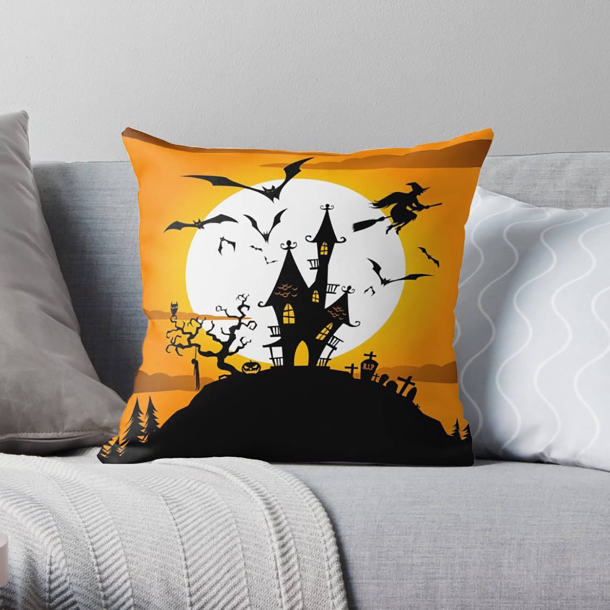 Halloween Pillow Cover Halloween Cushion Halloween Etsy