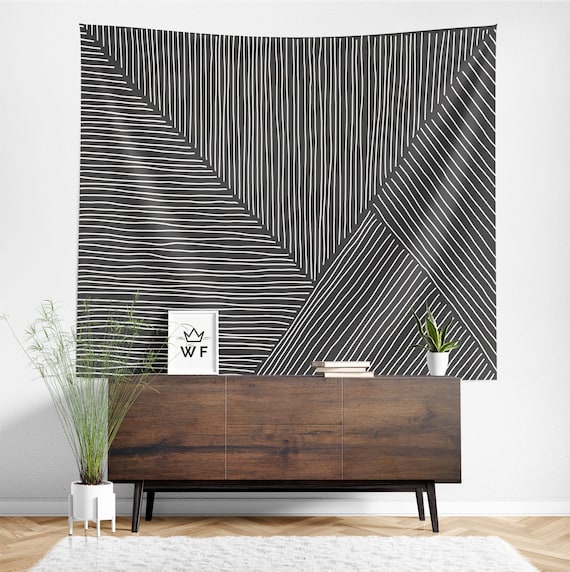 Black Tapestry Wall Hanging Art Decor Etsy