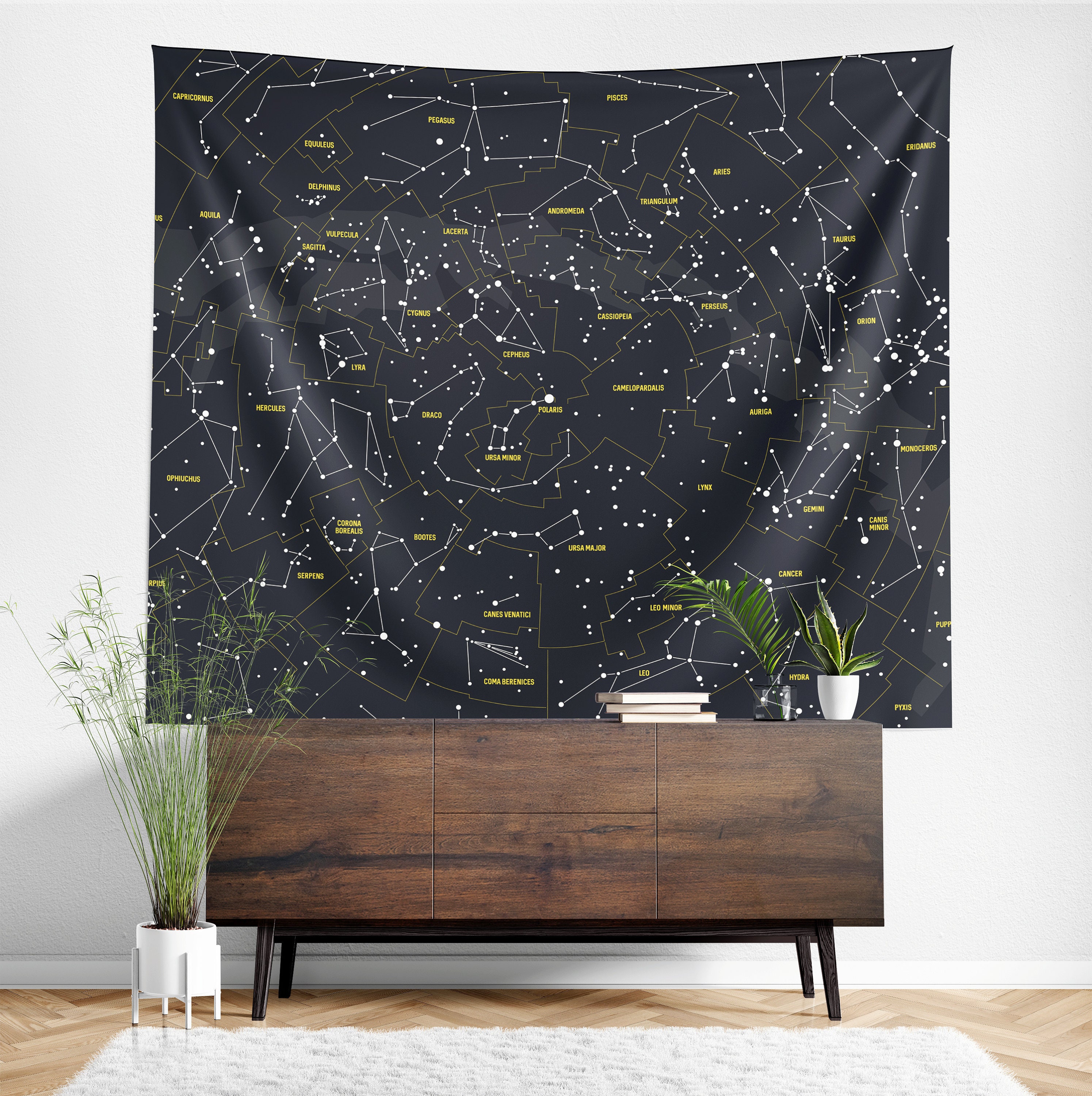 Constellation Tapestry Star Map Tapestry Star Map Wall Etsy