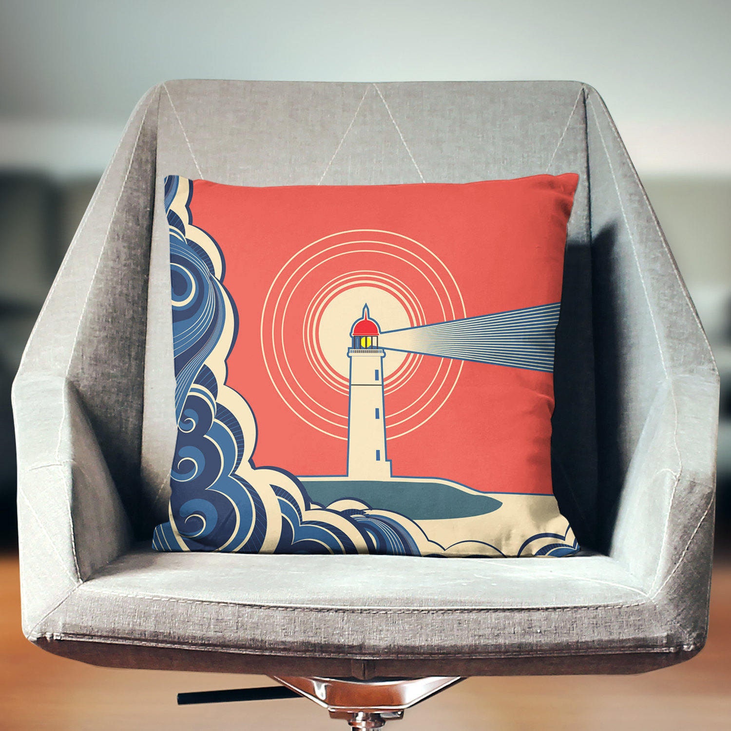 Lighthouse Décor Lighthouse Pillow Lighthouse Pillow Case Etsy