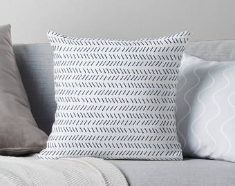 Herringbone Pillow | Herringbone Cushion | Chevron Cushion | Chevron Pillow | Herringbone Pillow Cover | Blue and White Pillow