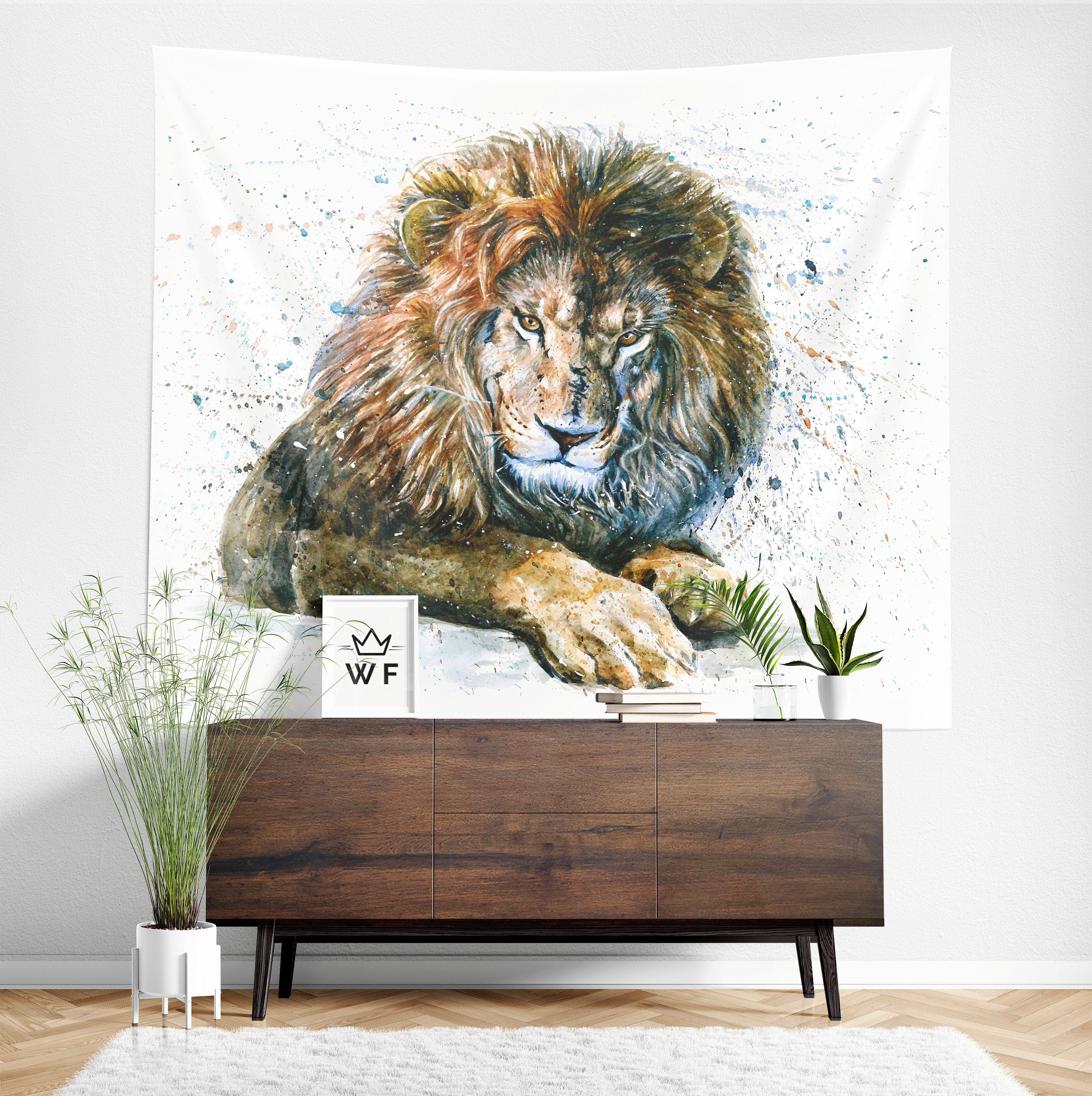Lion Tapestry Lion Wall Hanging Lion Wall Décor Lion Etsy
