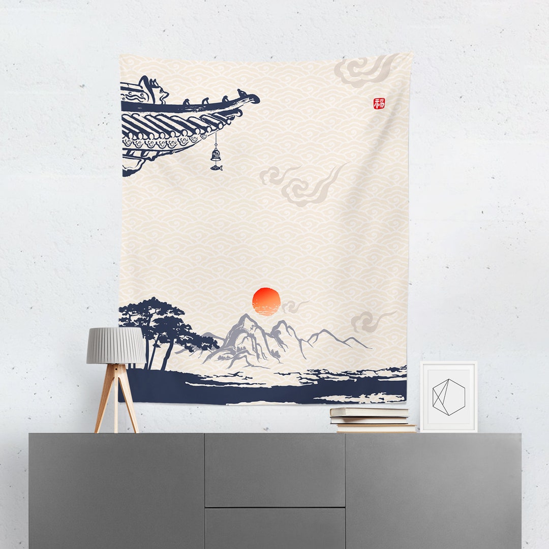 Asian Tapestry, Asian Wall Art, Asian Wall Tapestry, Asian Art, Asian